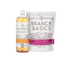 A bottle of Branch Basics Concentrate and a pouch of Oxygen Boost are displayed on a white background.