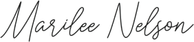 Founder Marilee Nelson's hand-written signature