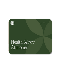 A green giftcard design with a white Branch Basics logo in the top-left corner and the primary text 'Health Starts At Home' in the bottom-left corner, displayed on a transparent background. - Thumbnail View 1

