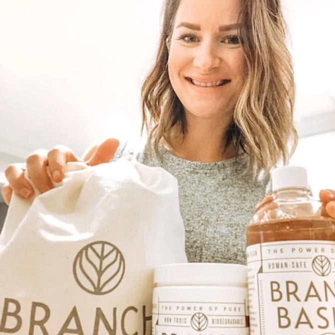 Customer with Branch Basics products