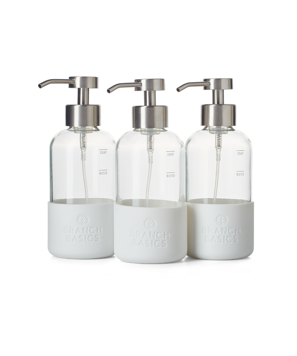 Foaming Wash Bottle (3 Pack / Glass / Brushed Chrome) - View 1
