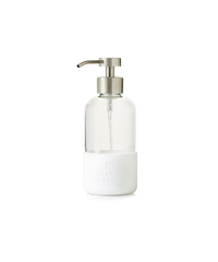 A single refillable Glass Foaming Wash Bottle with a Brushed-Chrome pump, displayed on a transparent background. - Thumbnail View 1
