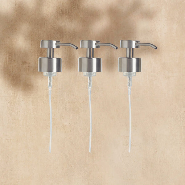 Foaming Wash Pumps for Glass Bottle (3 Pack) (Brushed Chrome / 3 Pack) - View 1
