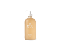 A glass bottle of Branch Basics Gel Hand soap, displayed on a transparent background. - Thumbnail View 1
