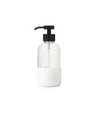 A single refillable Glass Foaming Wash Bottle with a Matte-Black pump, displayed on a transparent background. - Thumbnail View 1
