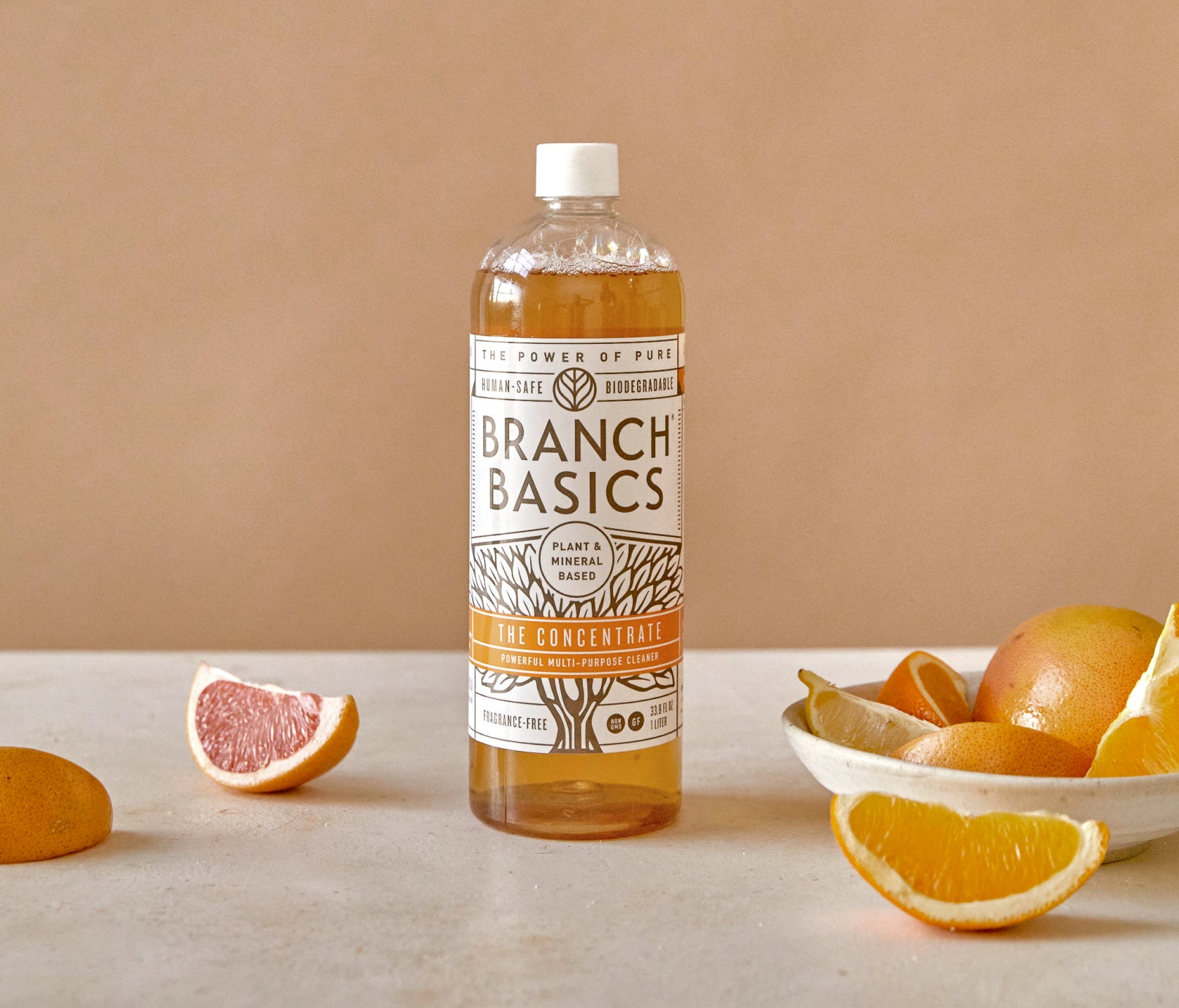 A plastic bottle of Branch Basics Concentrate, displayed against a neutral background. - View 2

