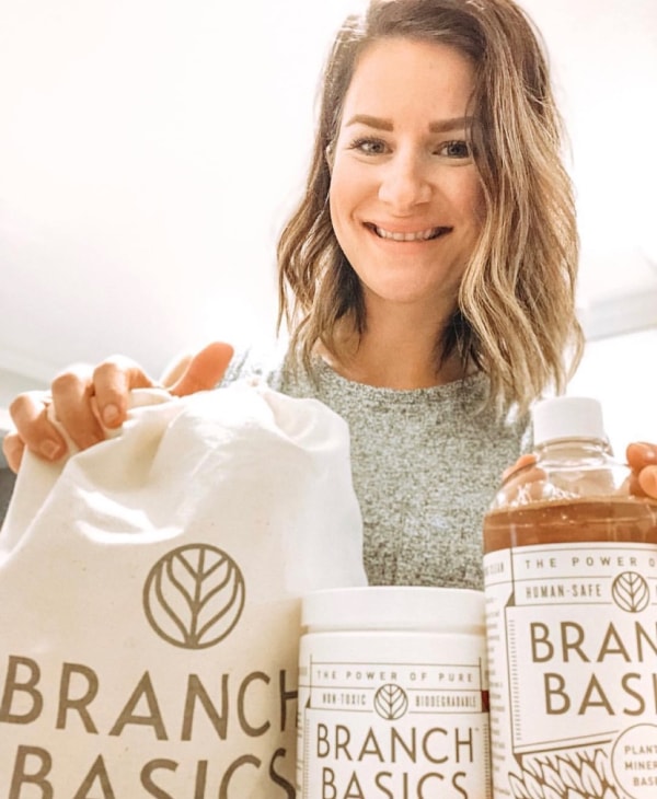 Woman posing with Branch Basics