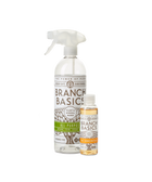 The Trial Kit featuring a refillable Plastic bottle and a mini-bottle of Branch Basics Concentrate, displayed against a transparent background.