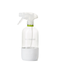A refillable Glass All-Purpose bottle, used to dilute and dispense Branch Basics Concentrate with water, displayed on a transparent background. - Thumbnail View 1
