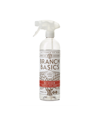 A refillable Plastic Bathroom bottle, used to dilute and dispense Branch Basics Concentrate with water, displayed on a transparent background. - Thumbnail View 1
