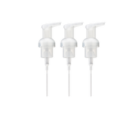 A trio of plastic Foaming Wash Pumps, displayed on a transparent background. - Thumbnail View 1
